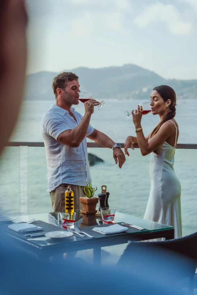 Toasting with wine