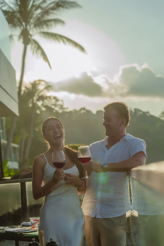 Laughter at sunset